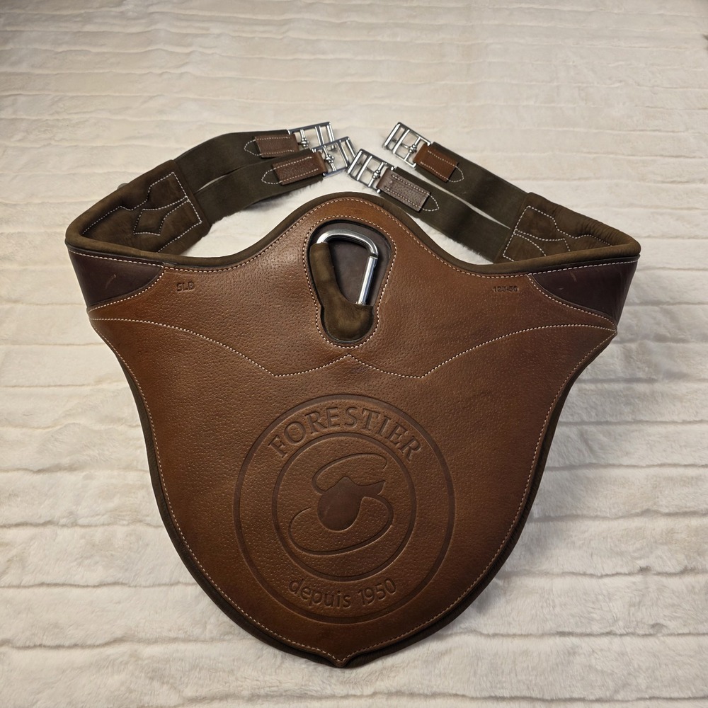 Forestier Long Belly Guard Girth 125-50 Chestnut Leather Dressage New Condition